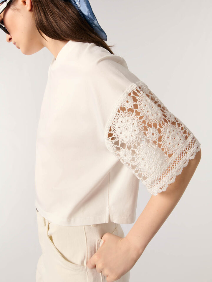 Tee-shirt à manches en crochet