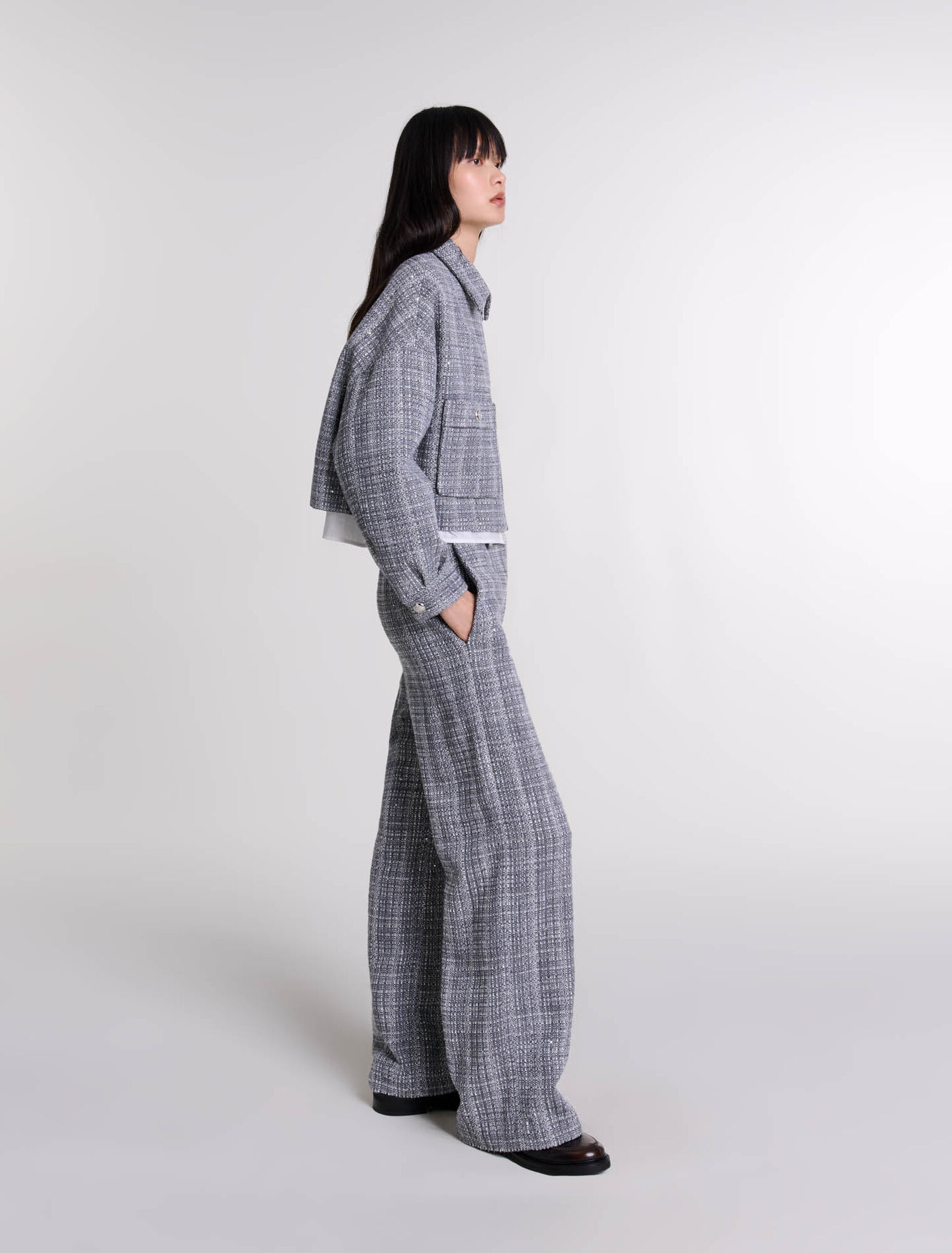 Blouson court en tweed