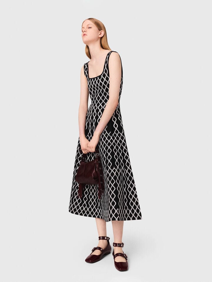 Jacquard knit midi dress