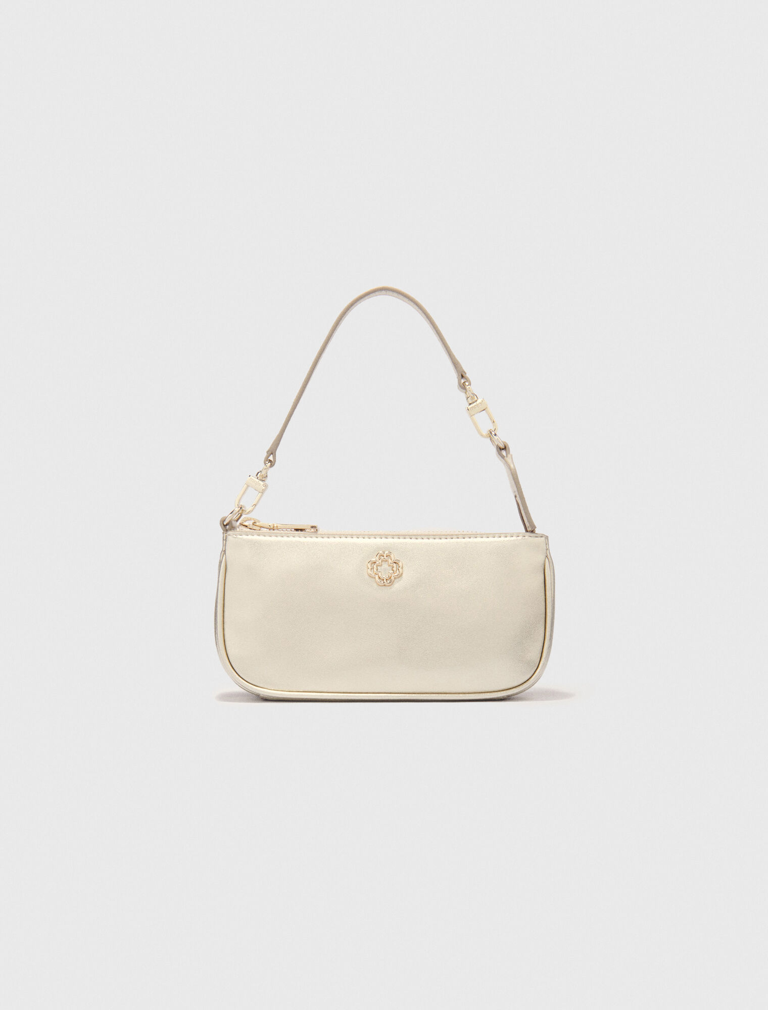 Metallic leather Sarah clutch bag