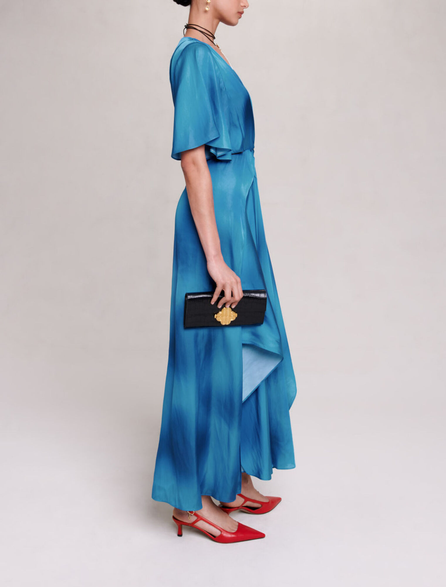 Robe longue en satin