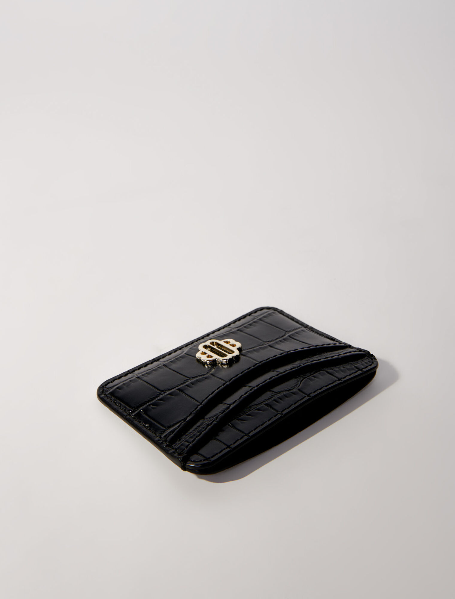 Porte-cartes en cuir embossé croco
