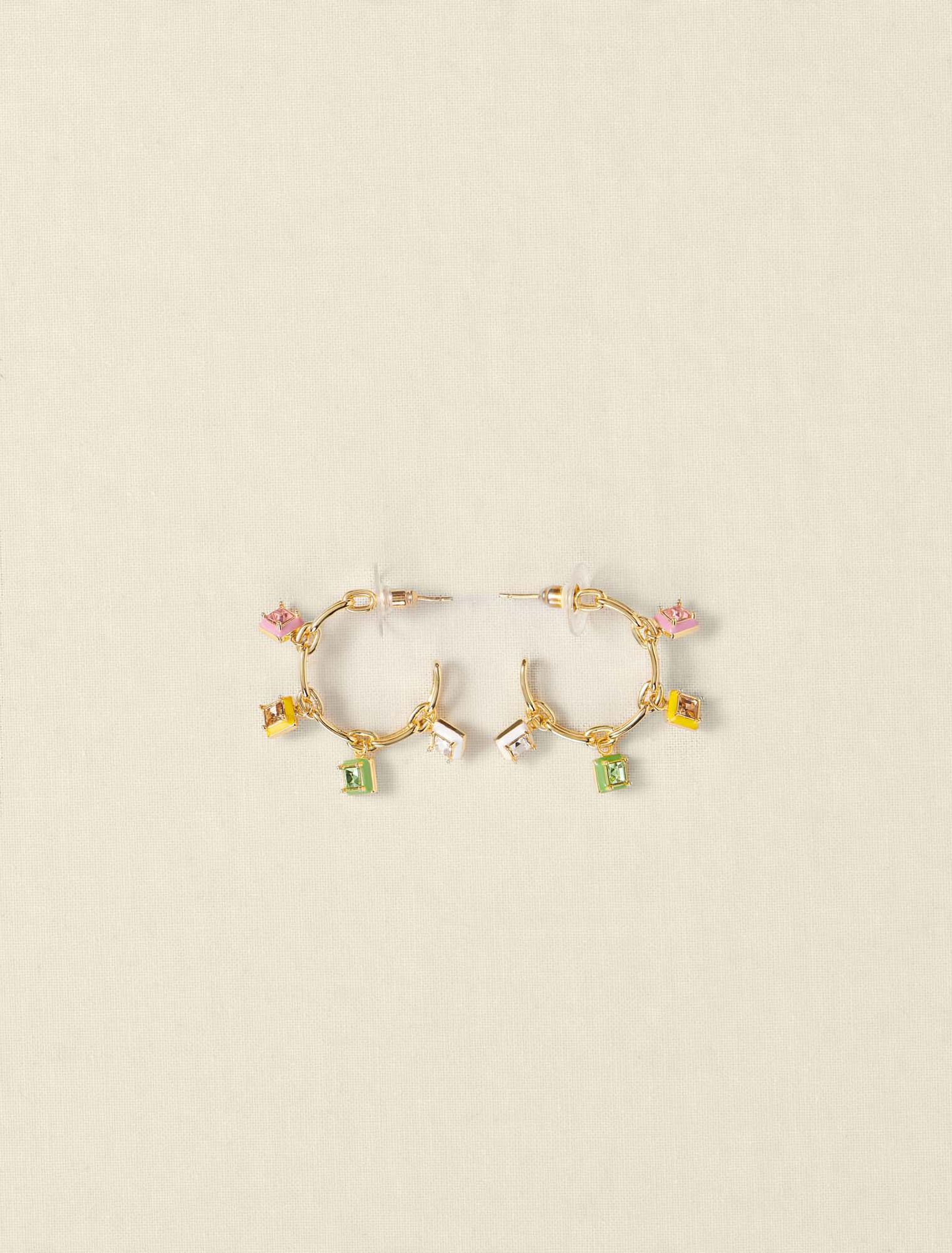 Créoles ornées de strass et émail