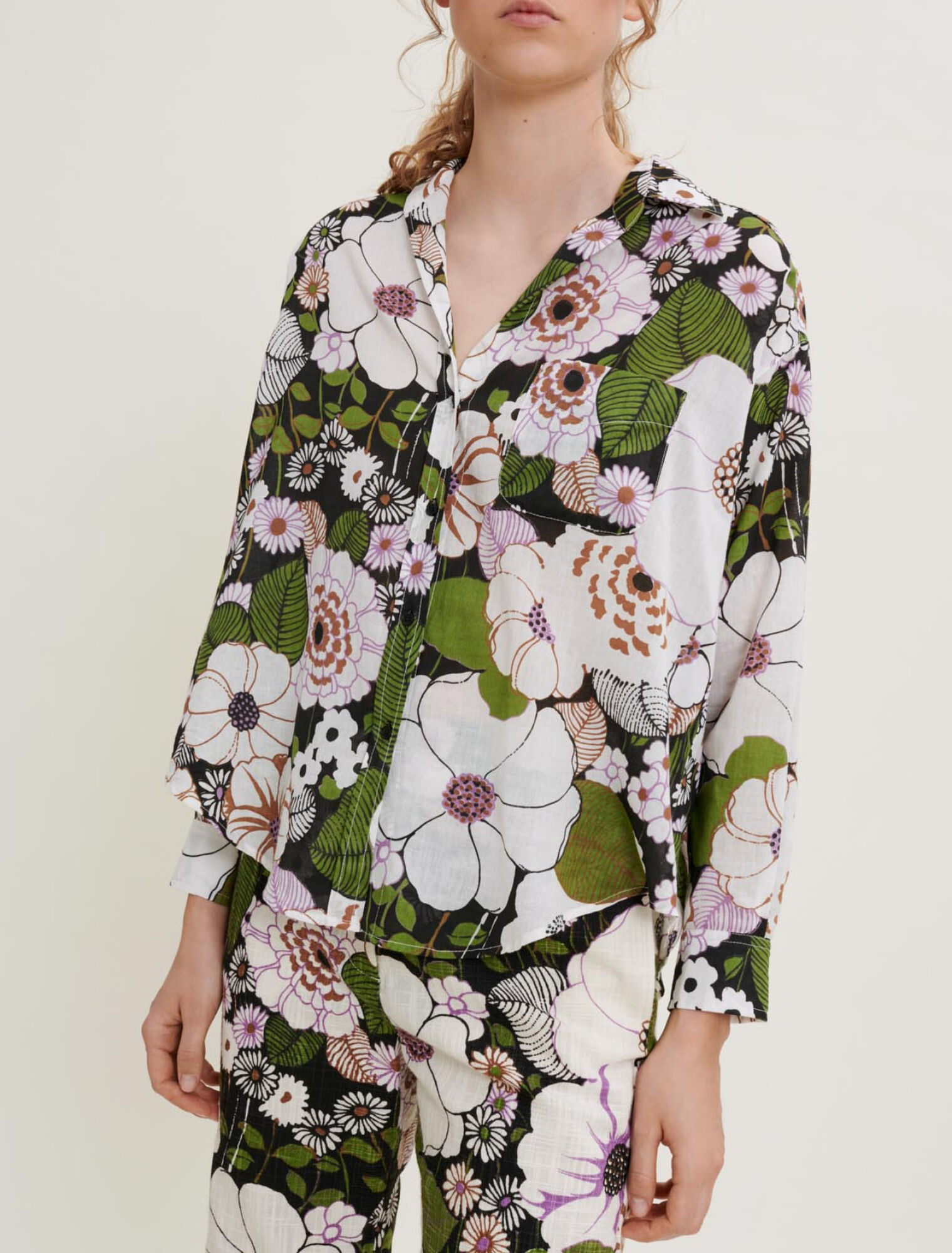 Chemise imprimé à fleurs 70's