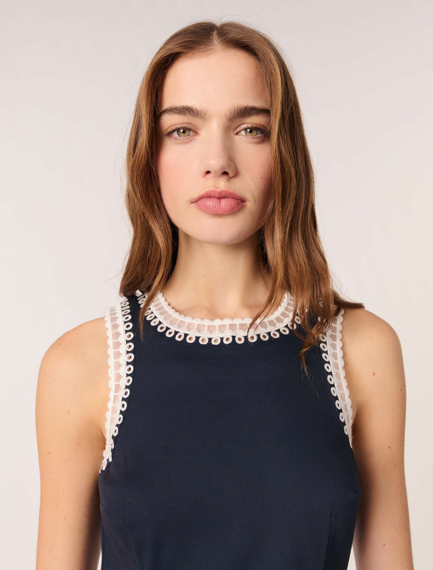 mini dress with crochet details