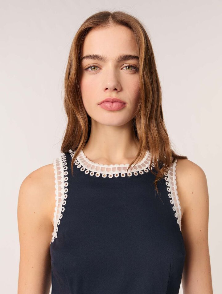 mini dress with crochet details