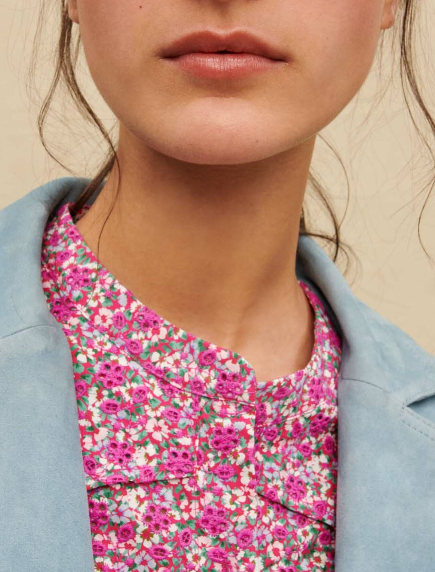 Veste en cuir suède à franges