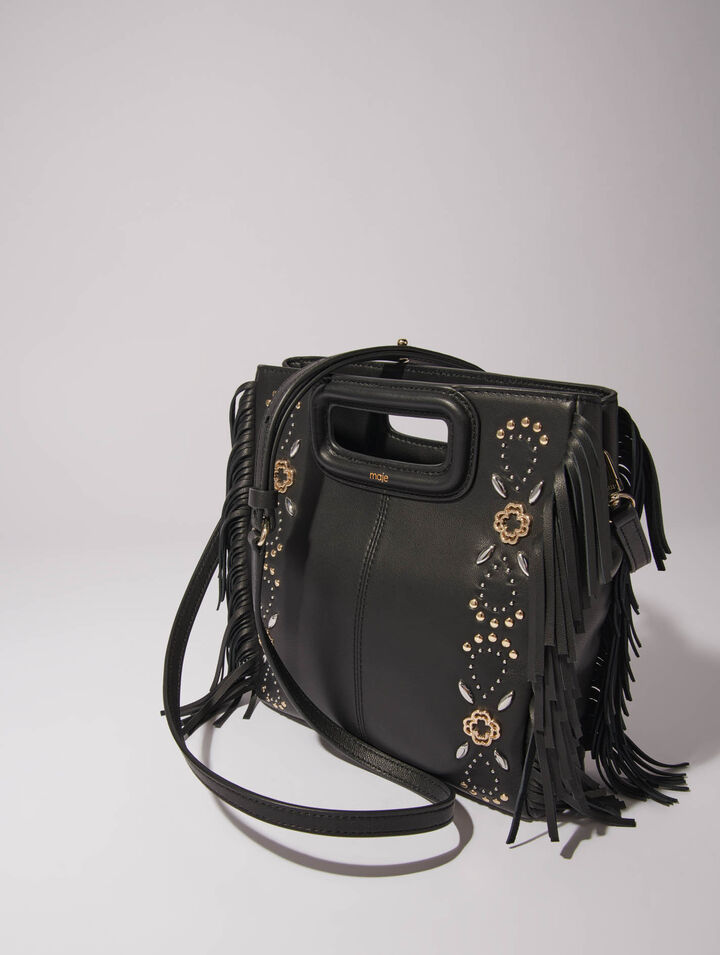 Sac M en cuir à studs