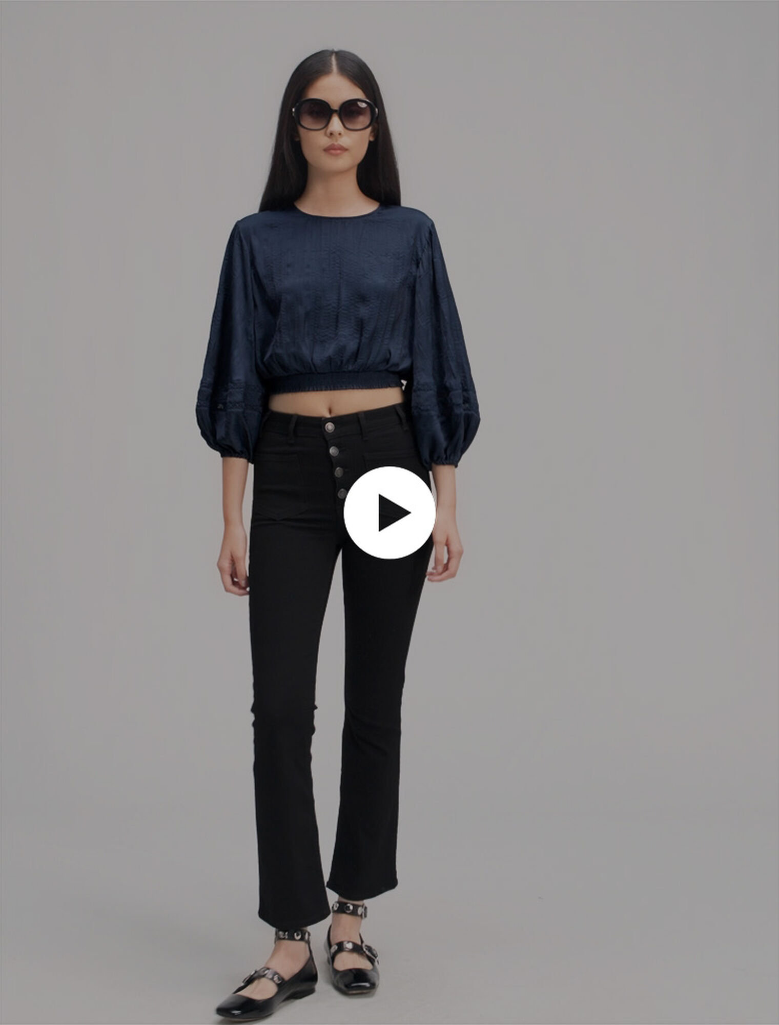 Satin-look cropped top