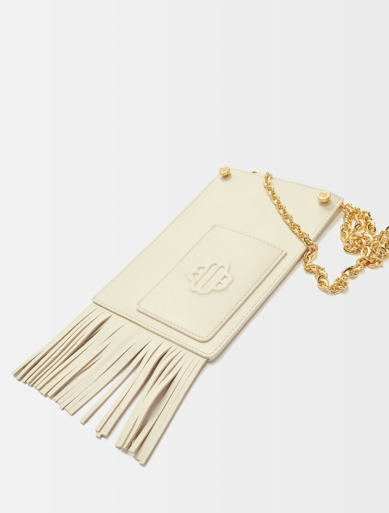 Leather fringe phone bag