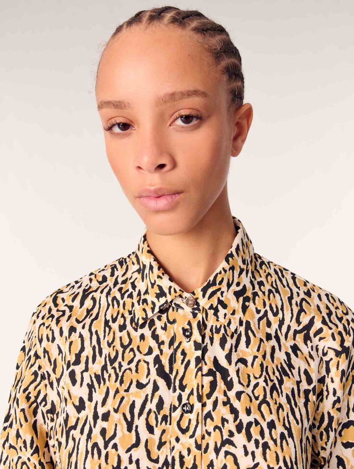 Robe midi imprimé léopard