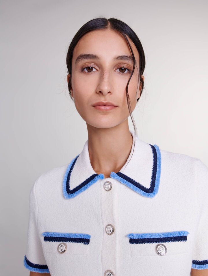 Robe courte en maille bouclette