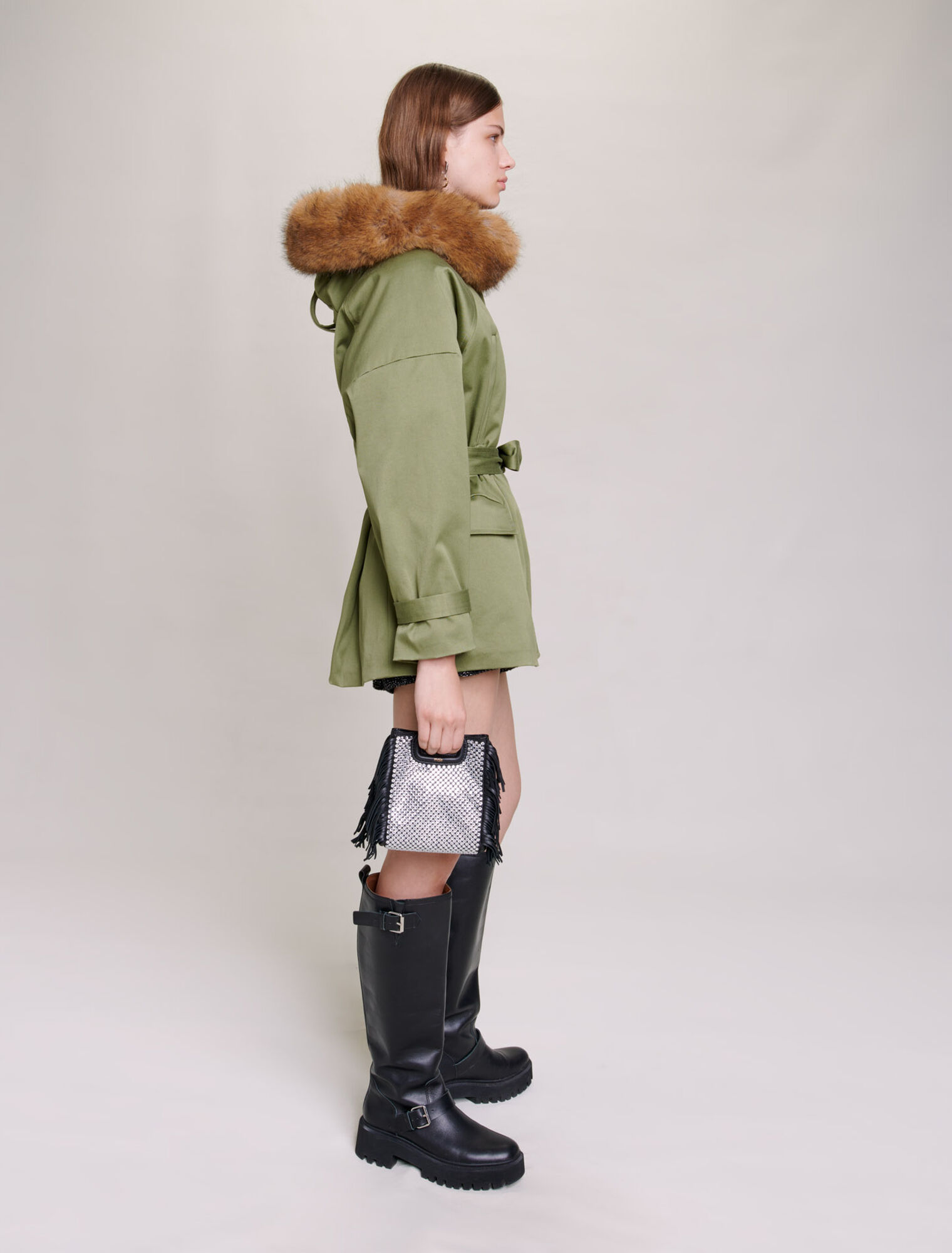 Parka courte à capuche