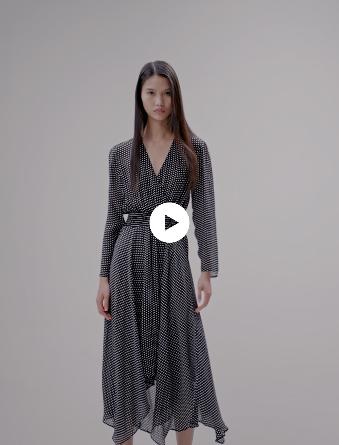 Mid length polka dot dress shop