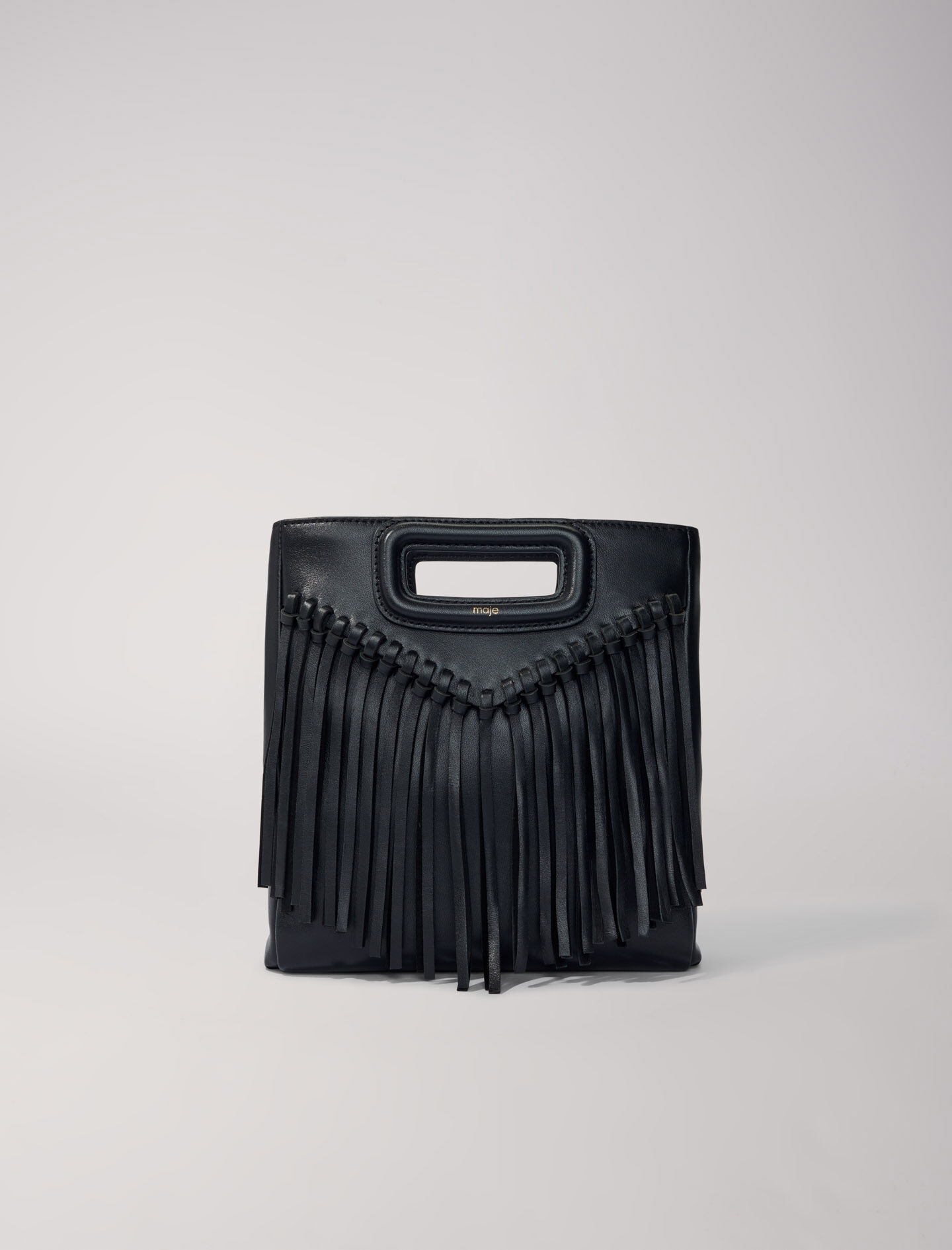 Fringed leather M bag