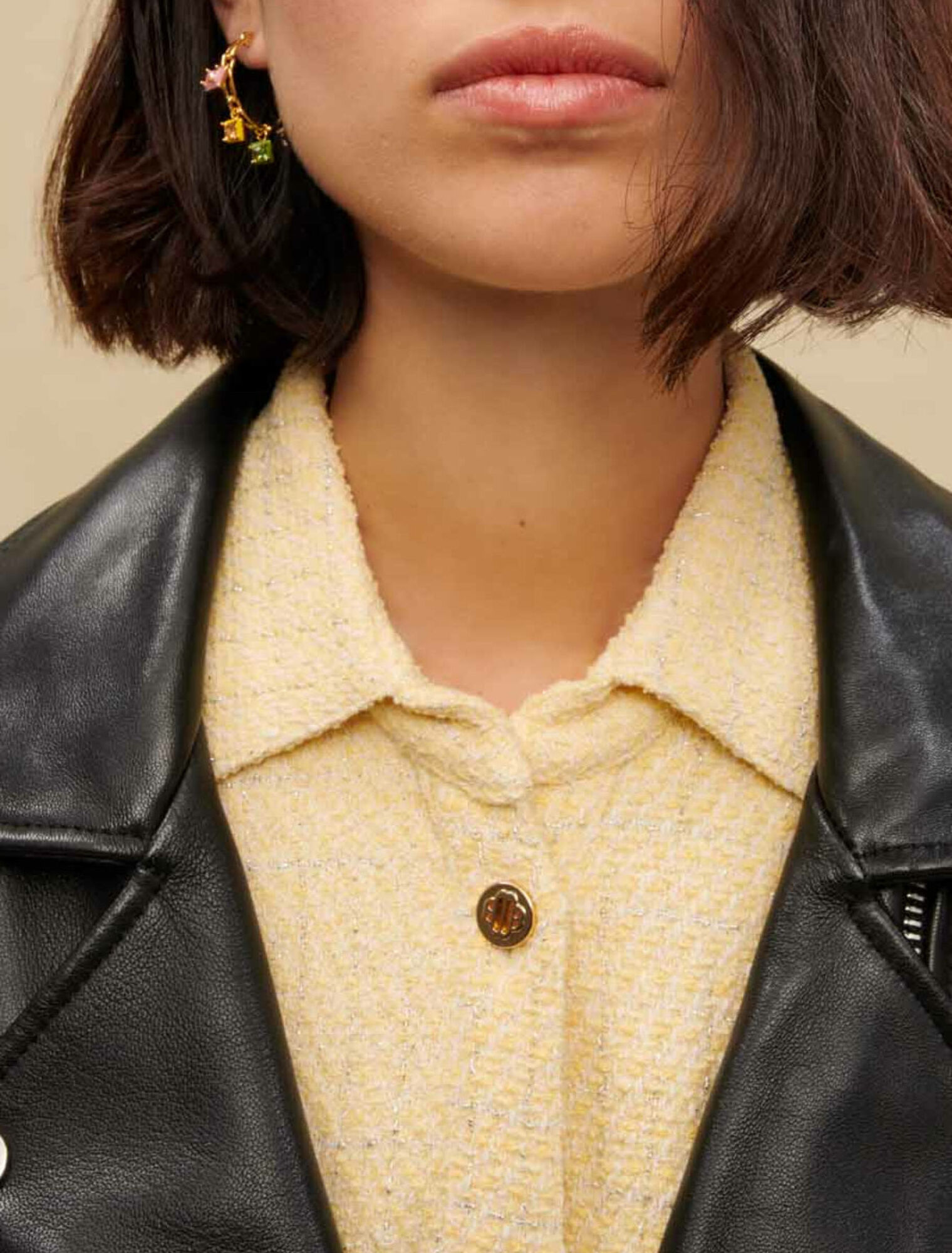 Blouson de moto large en cuir