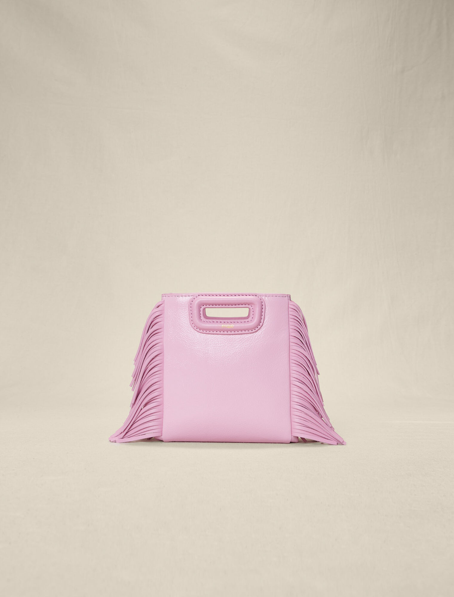 Pink leather mini M bag