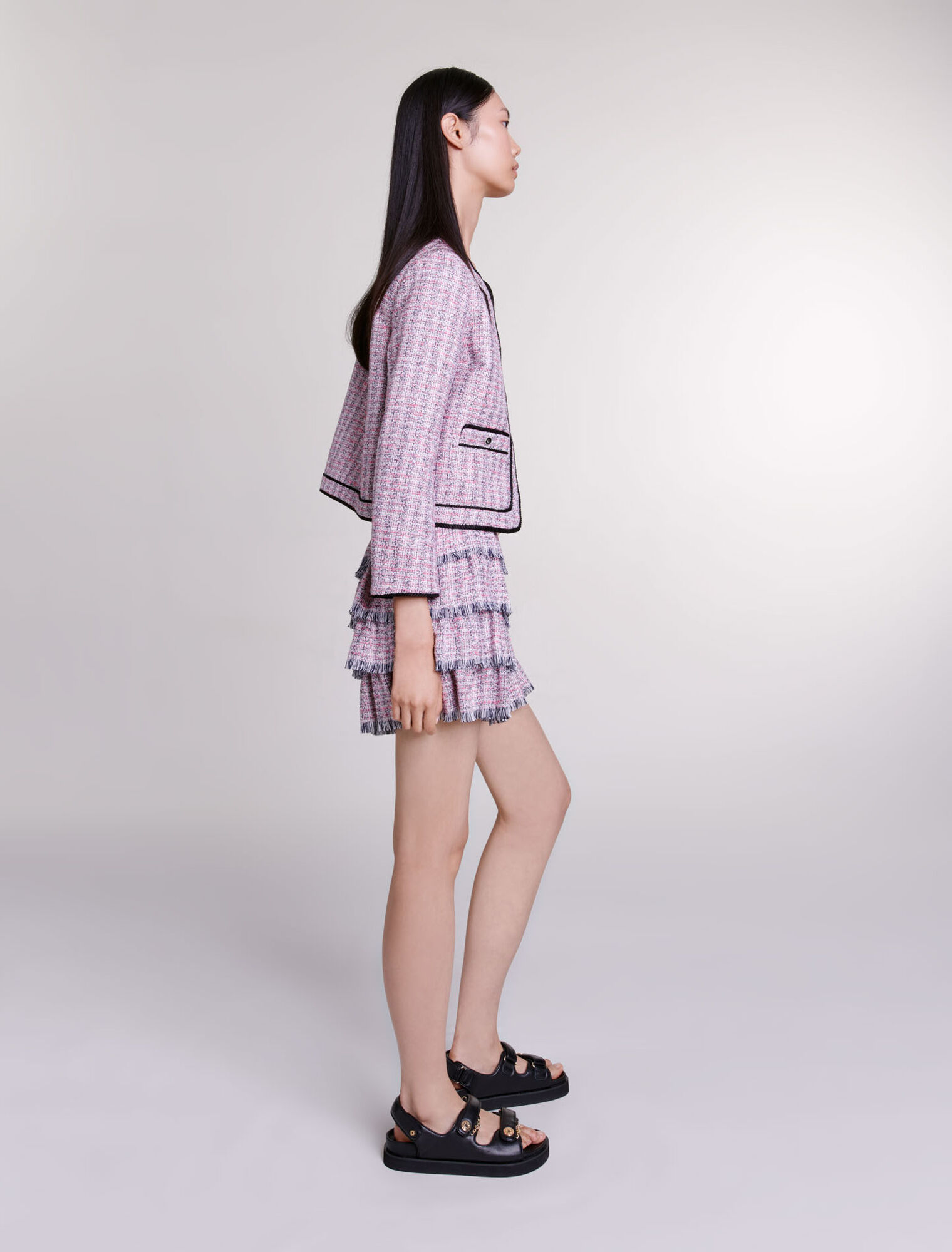 Jupe courte en tweed
