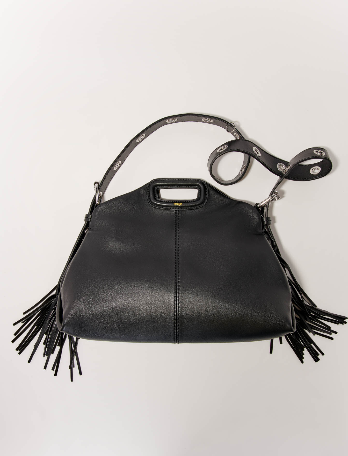 Smooth leather Miss M bag Black / Gray For Women | Maje