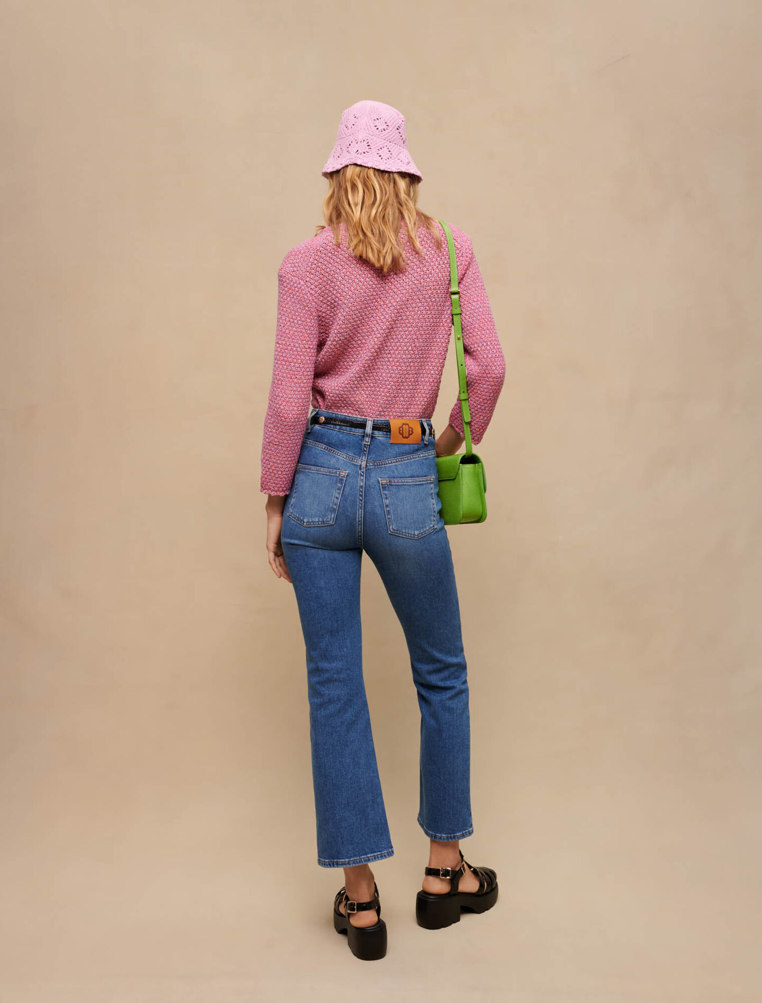 Faded denim jeans