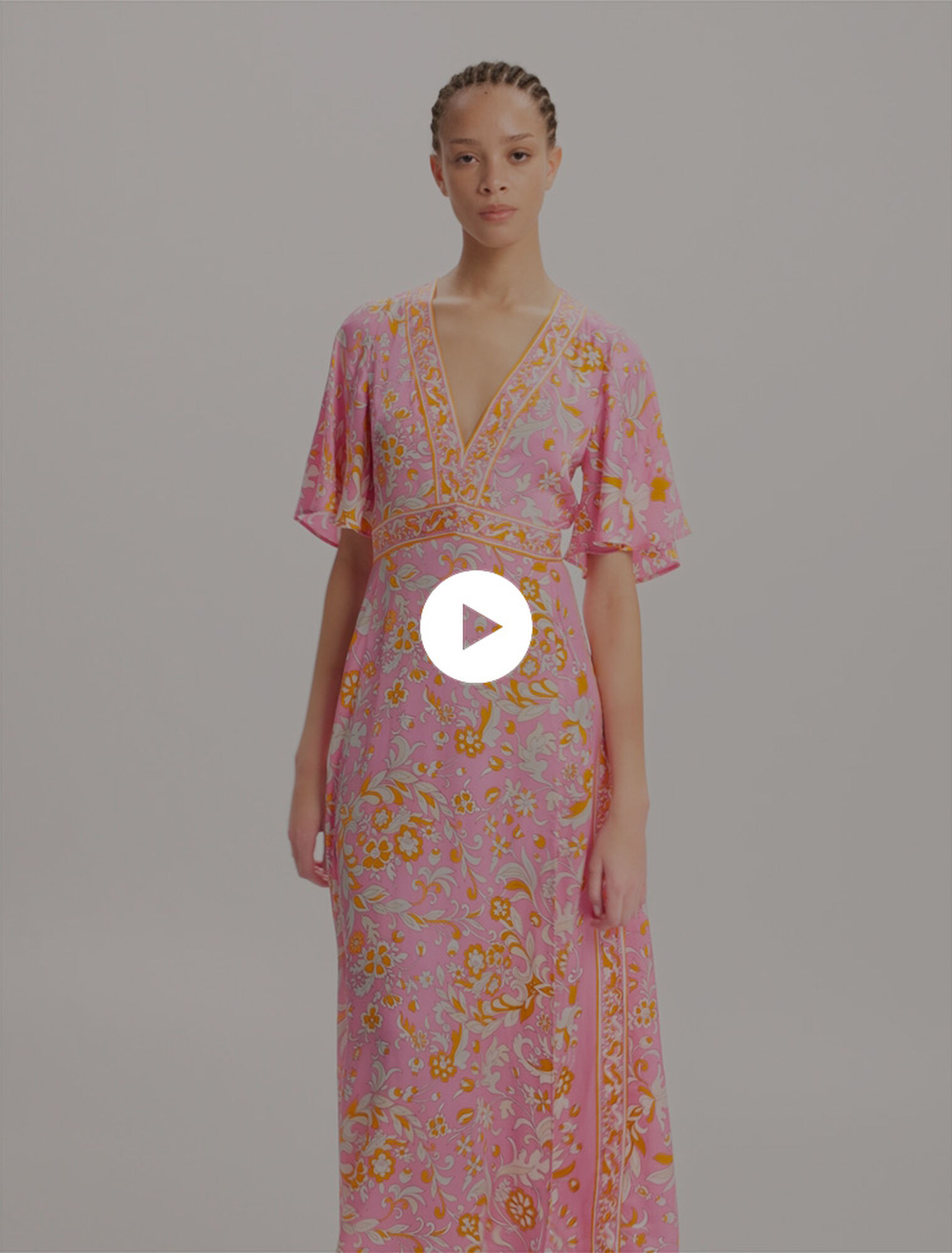 Robe longue fluide imprimée