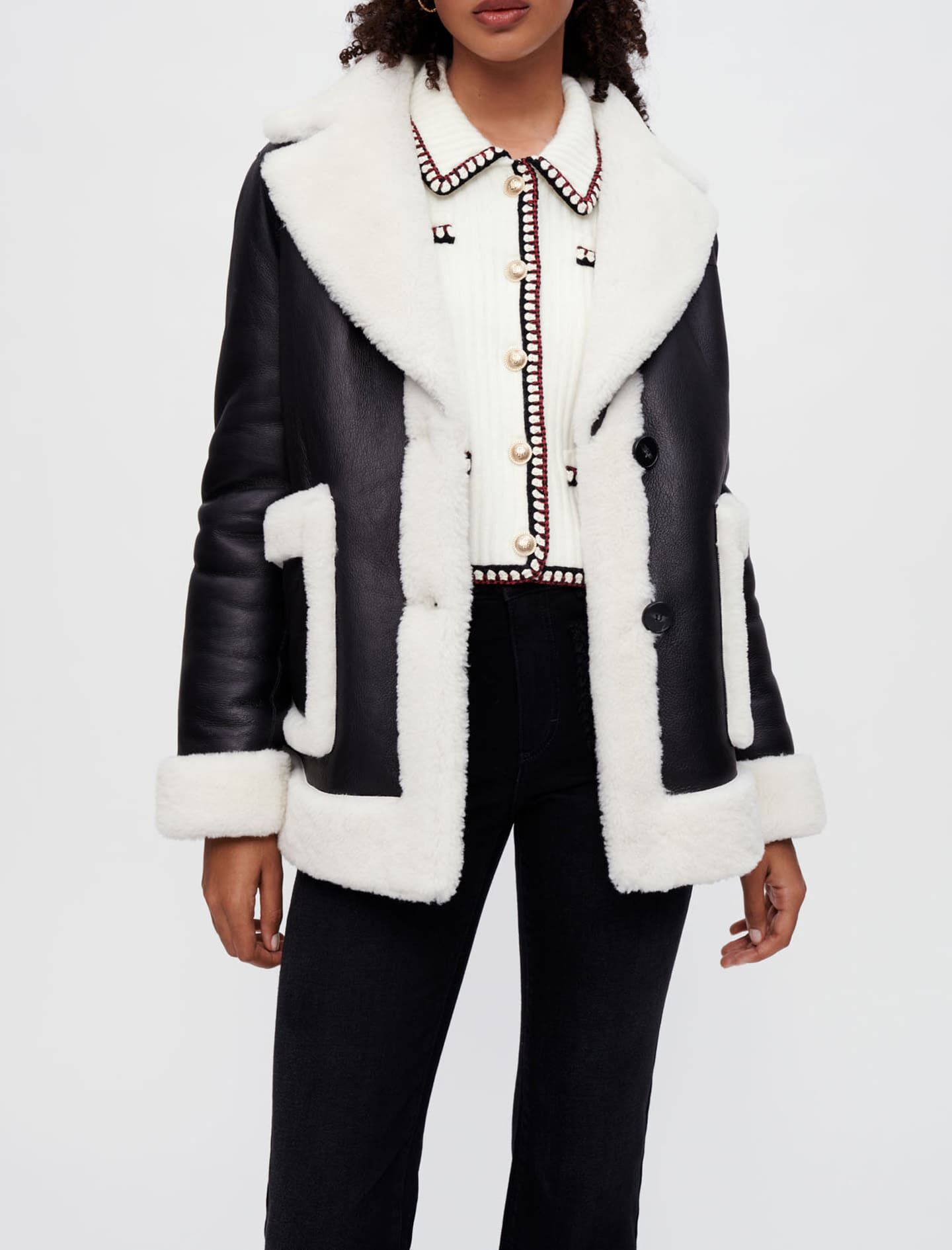 Maje sheepskin coat outlet