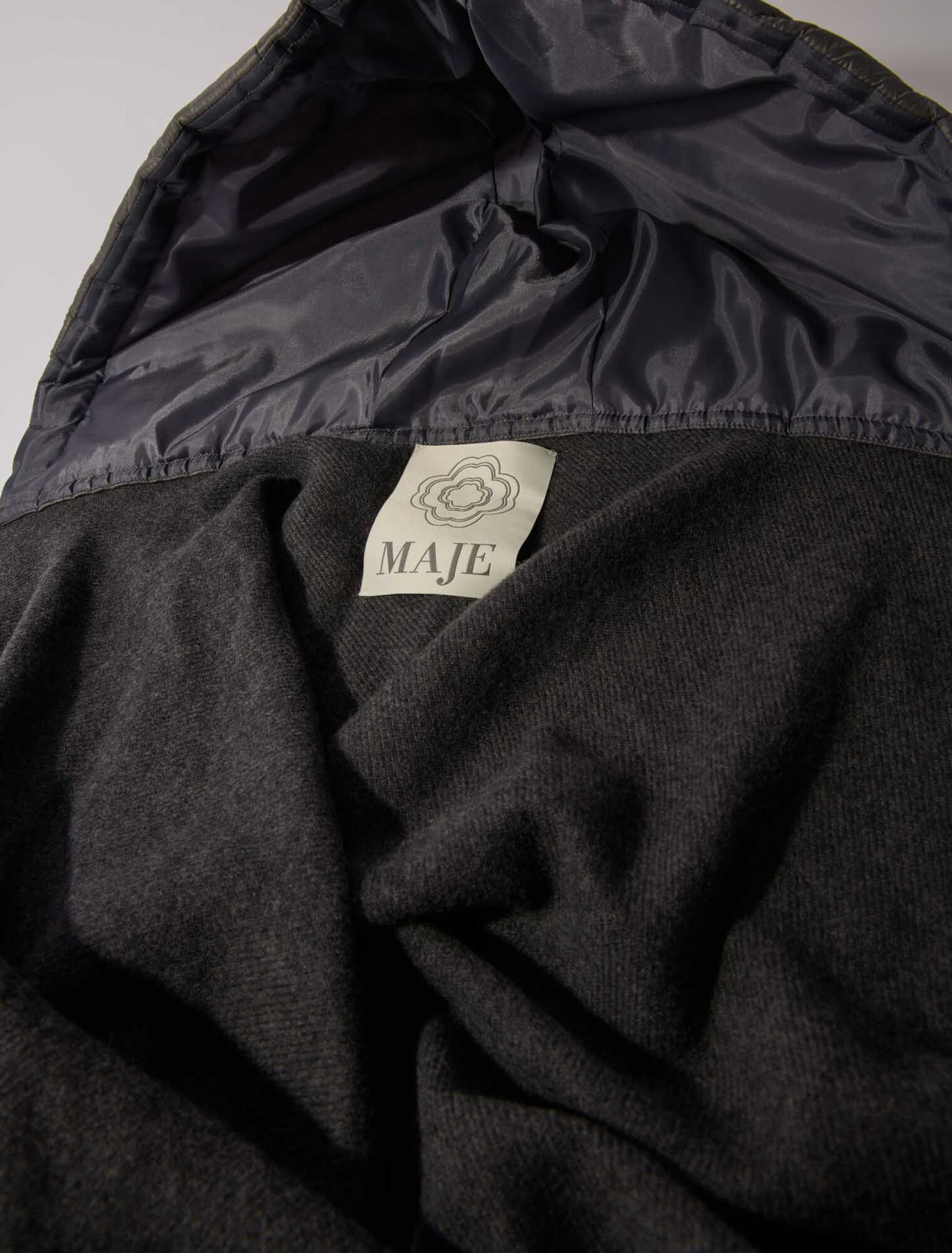 Hooded wool poncho