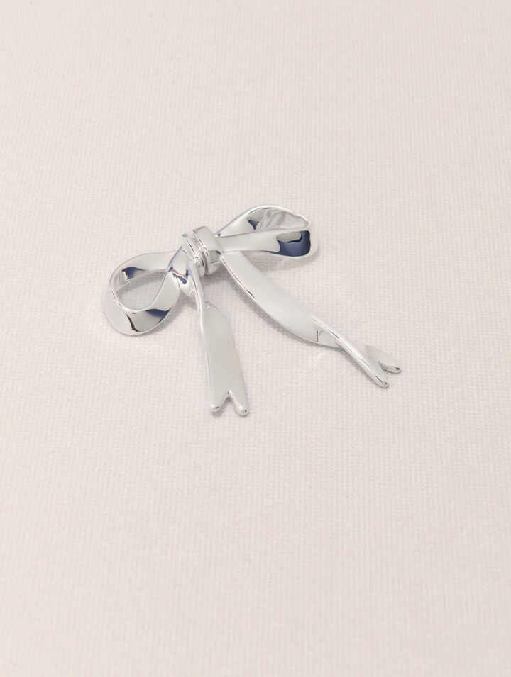 Boucle d'oreille nœud argentée