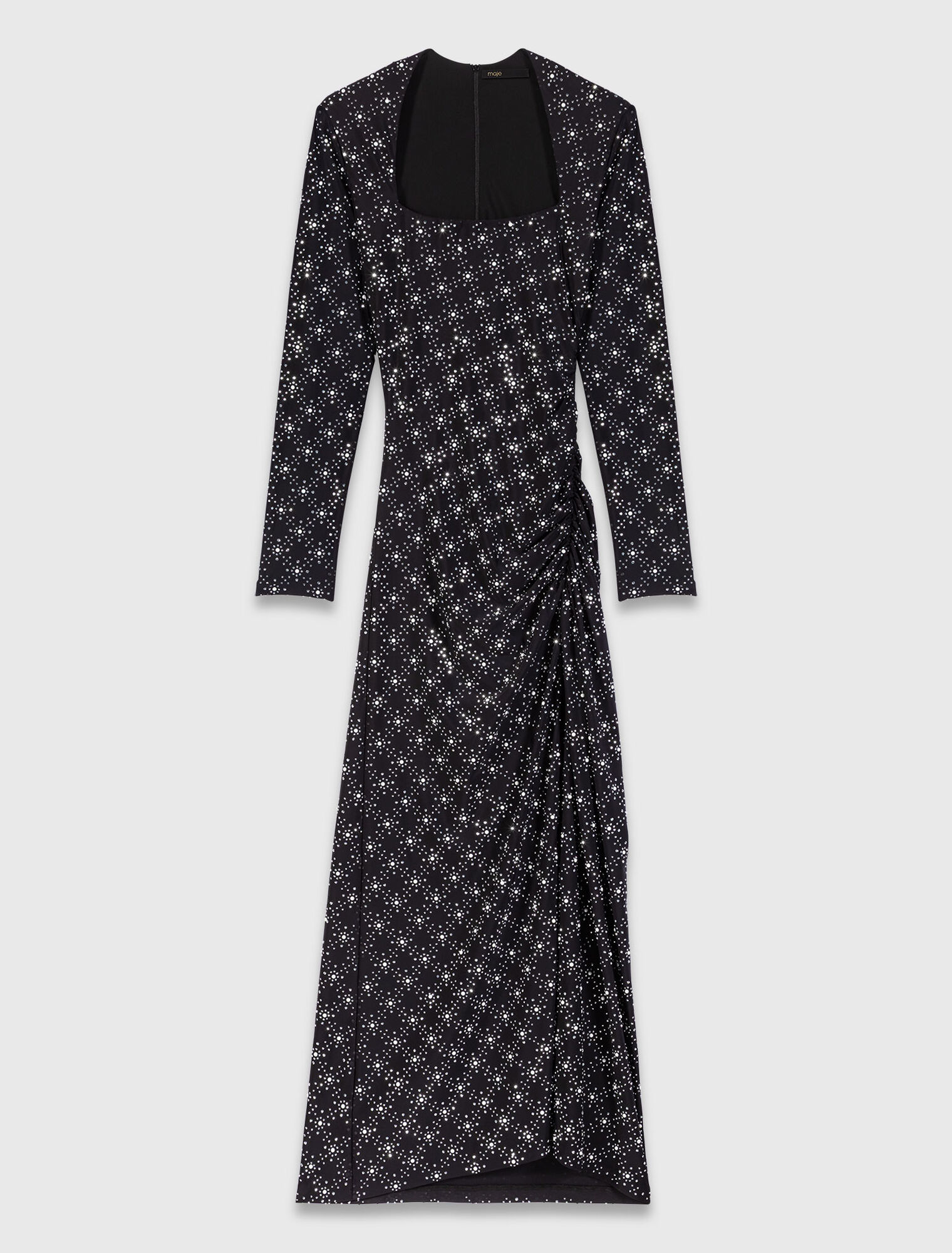 Robe longue à perles et strass