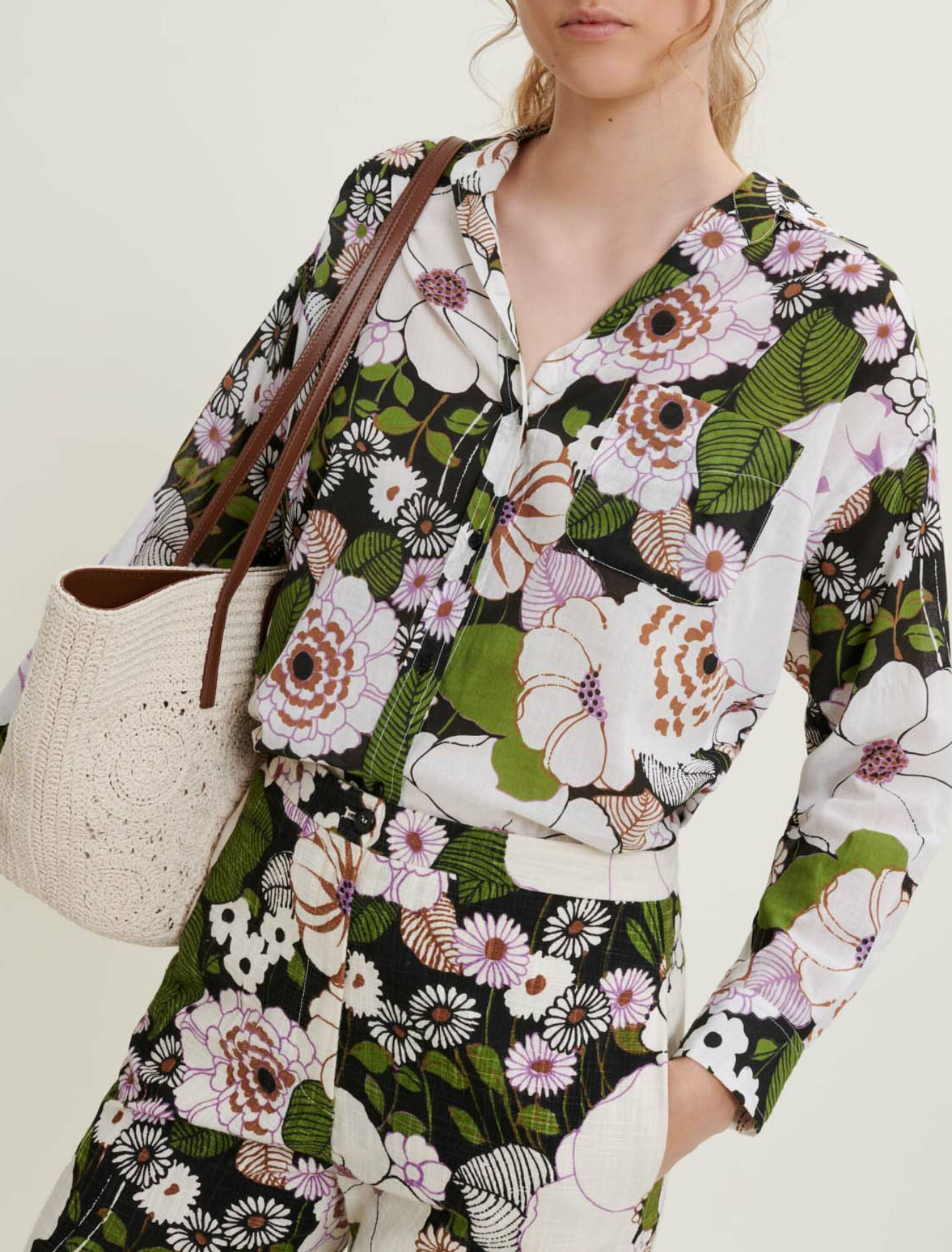 Chemise imprimé à fleurs 70's