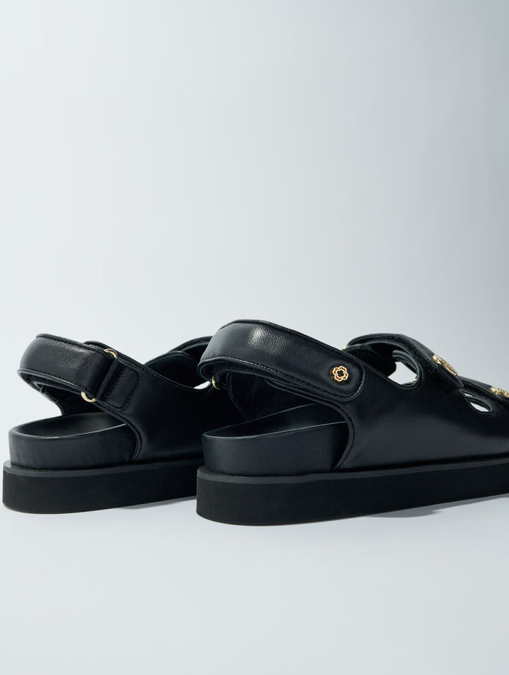 Sandales plates en cuir