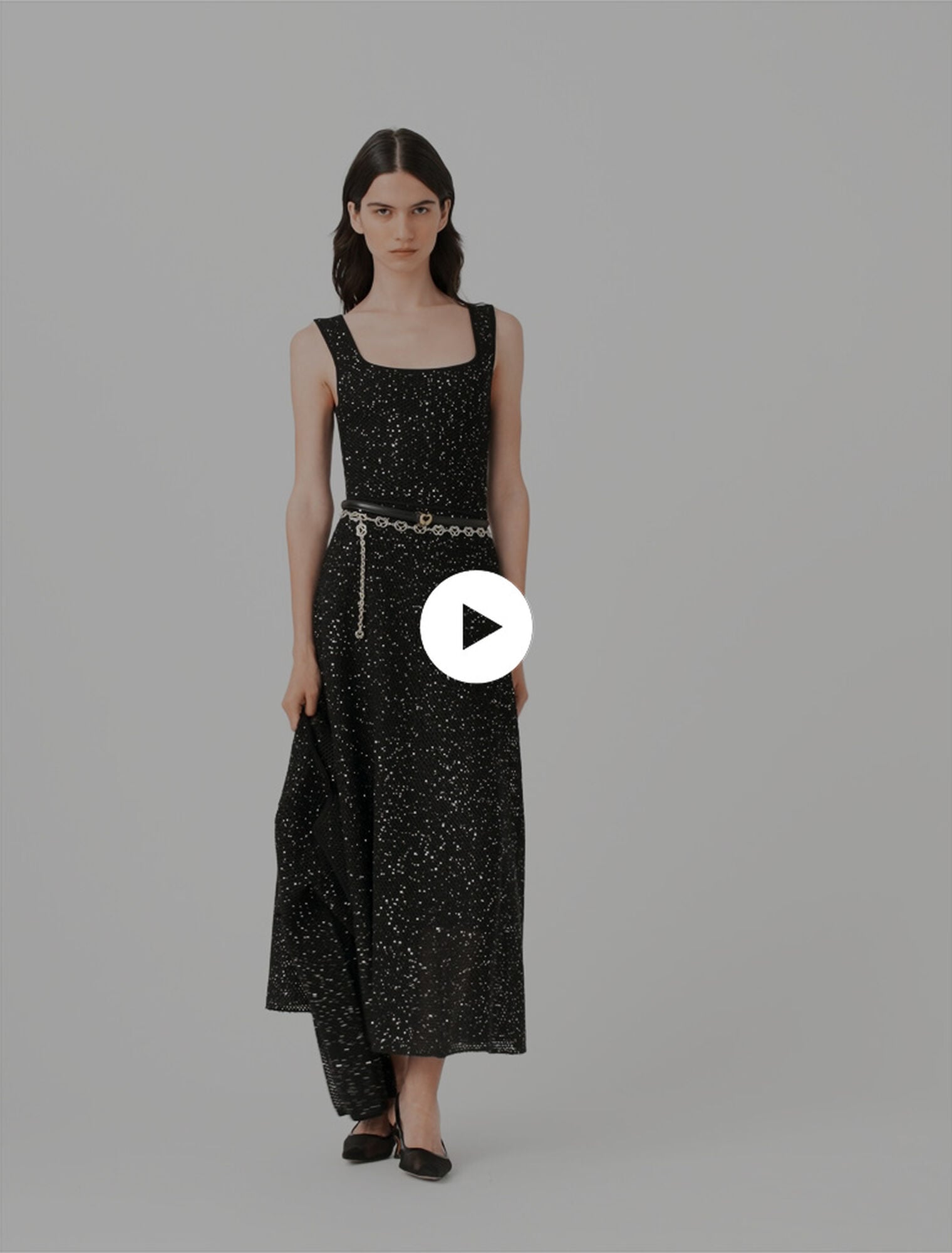 Rhinestone knit maxi dress
