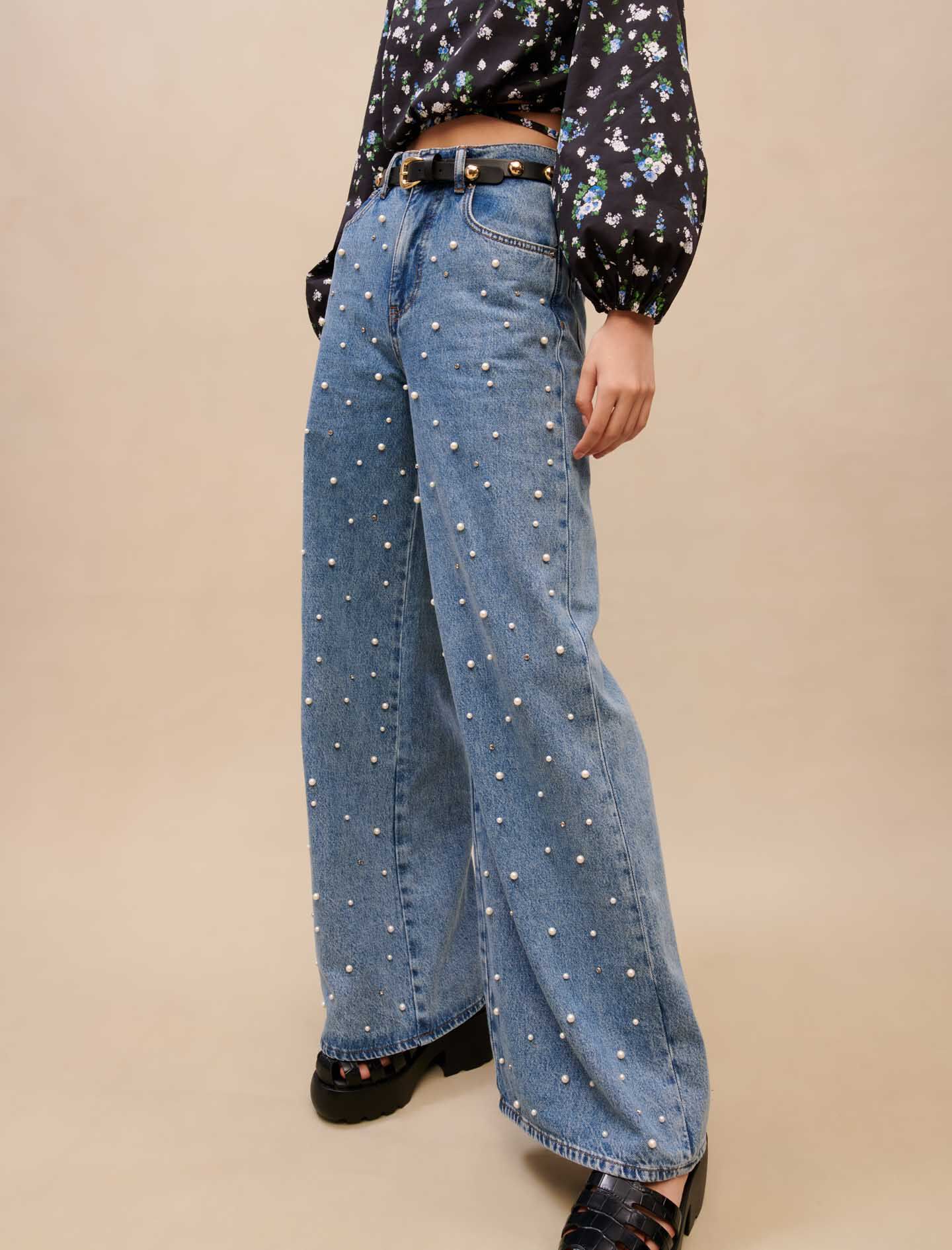 【INCHANT ME】Pigmented Bijou Wide Pants INCHANT ME】Pigmented Bijou Wide Pants Setup Available] Jane