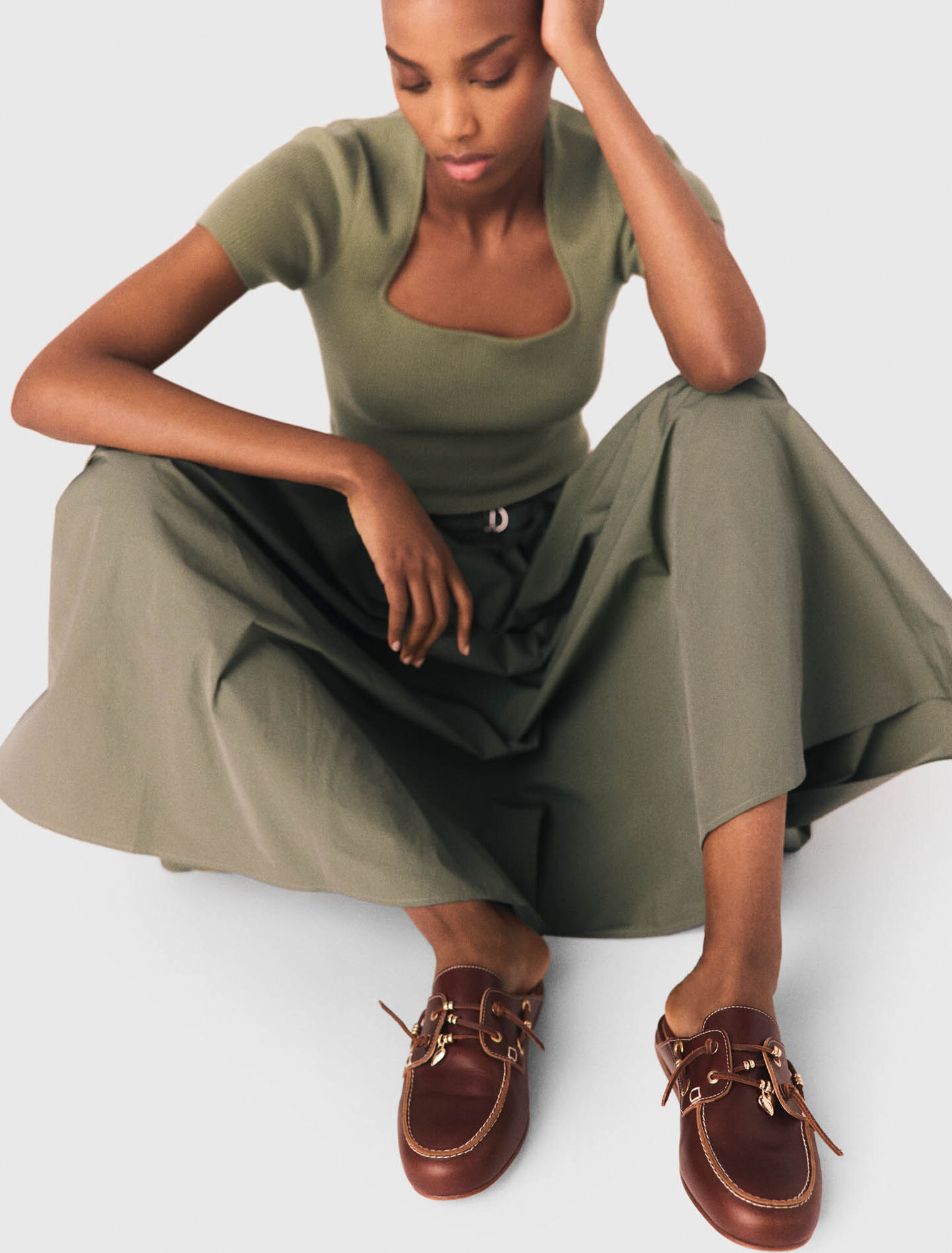 Mules bateau en cuir