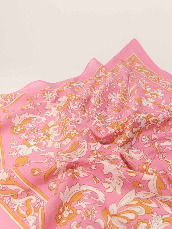 Foulard 65 x 65 imprim&eacute; fleurs