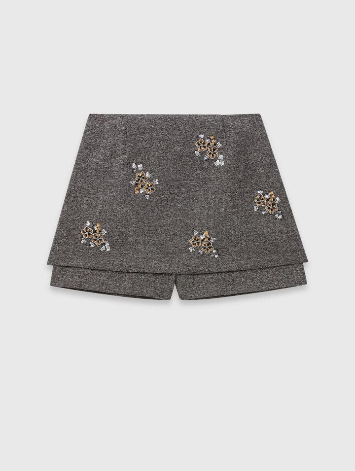 Short avec broderie florale