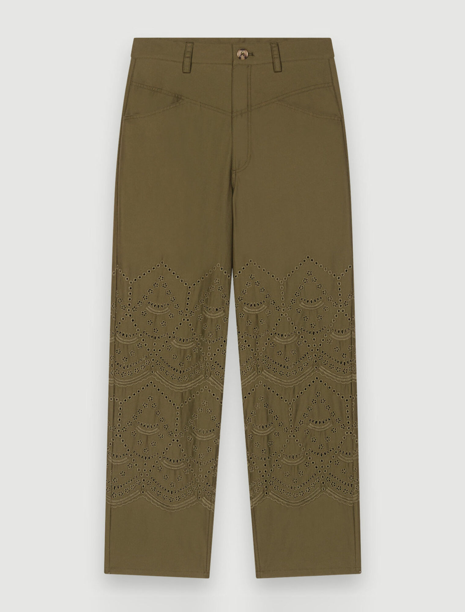 Pantalon en coton brodé