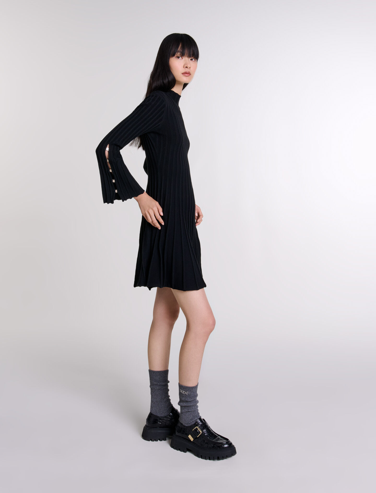 Robe maje noire et blanche on sale
