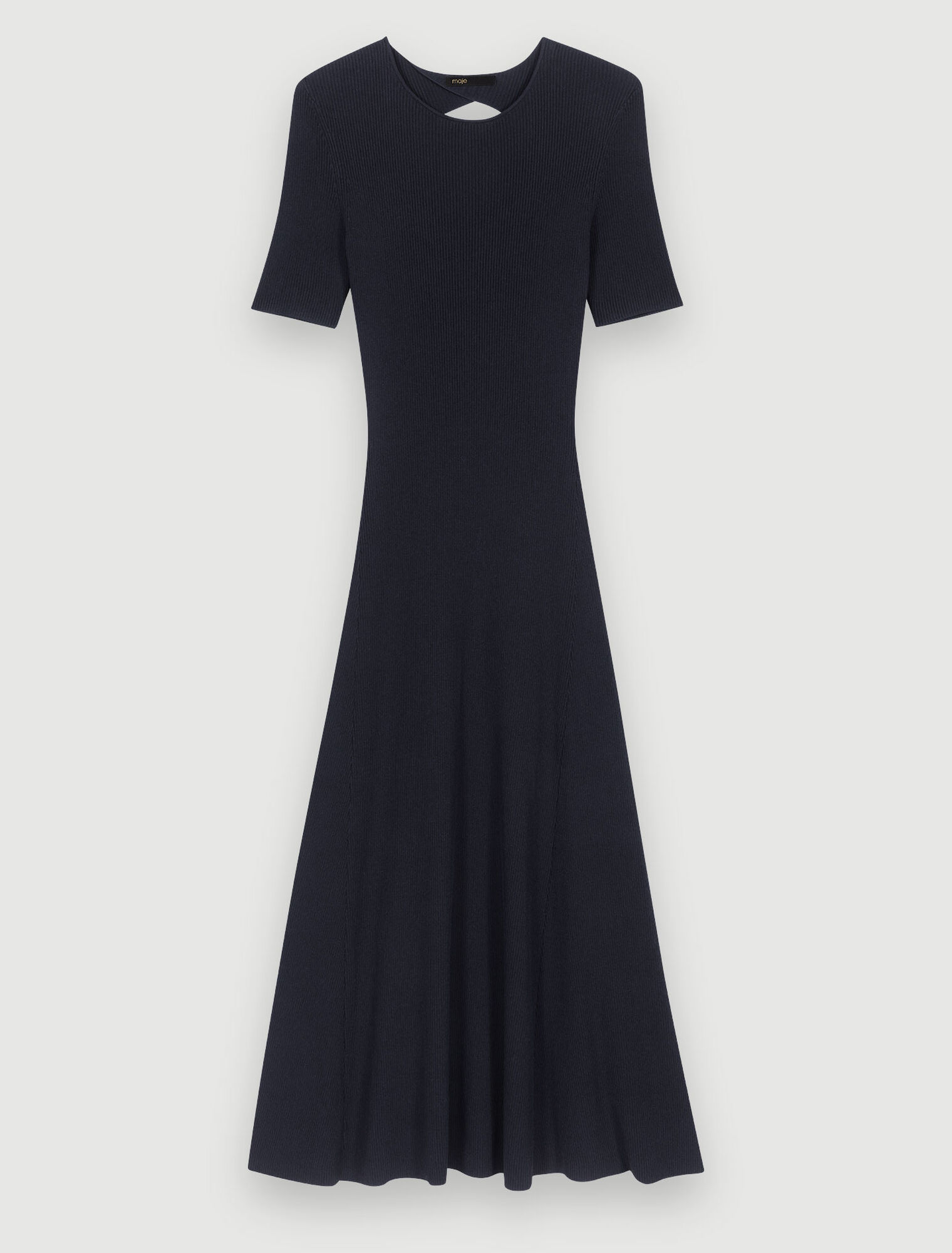 Long cut-out knit dress
