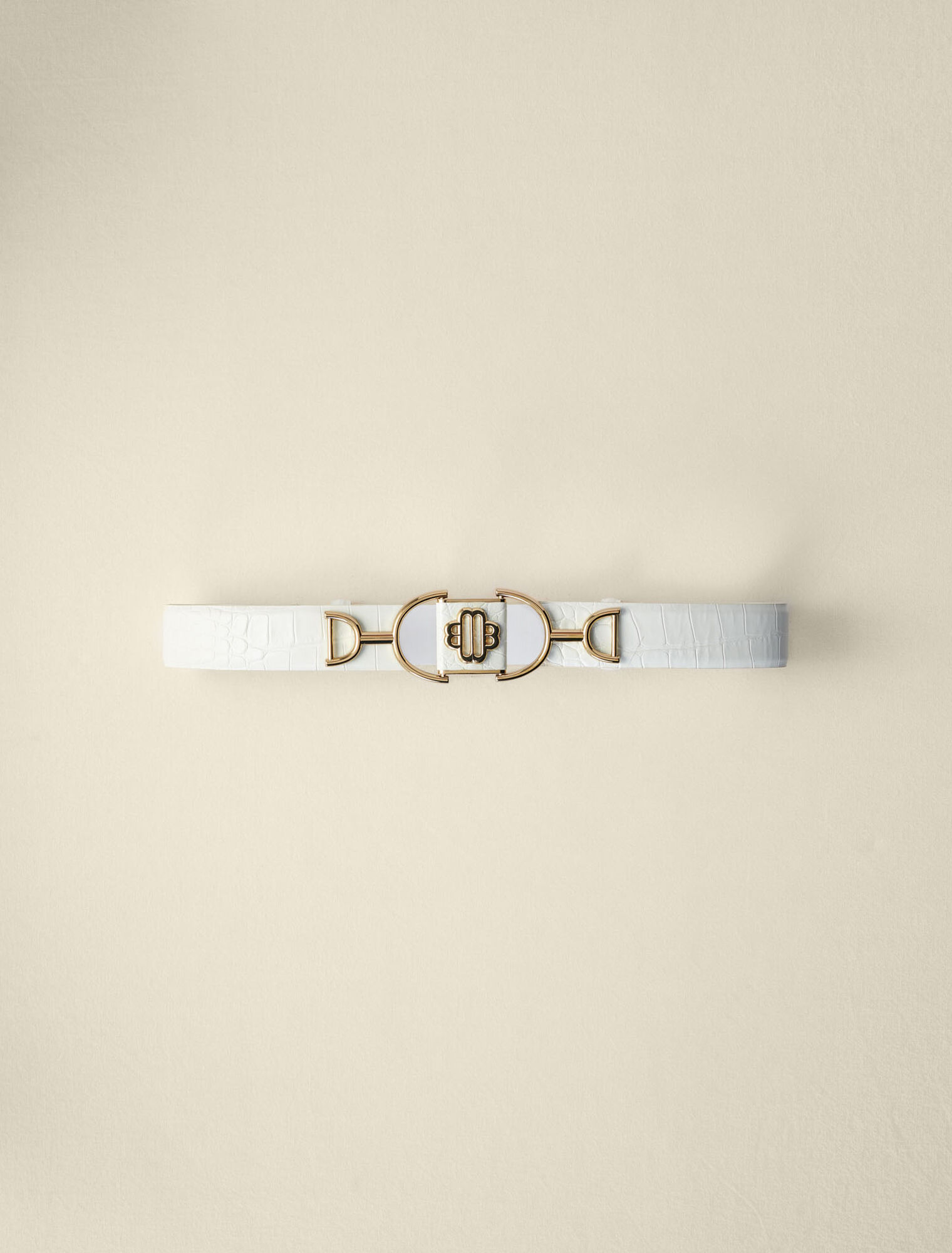 Ceinture large en cuir lisse