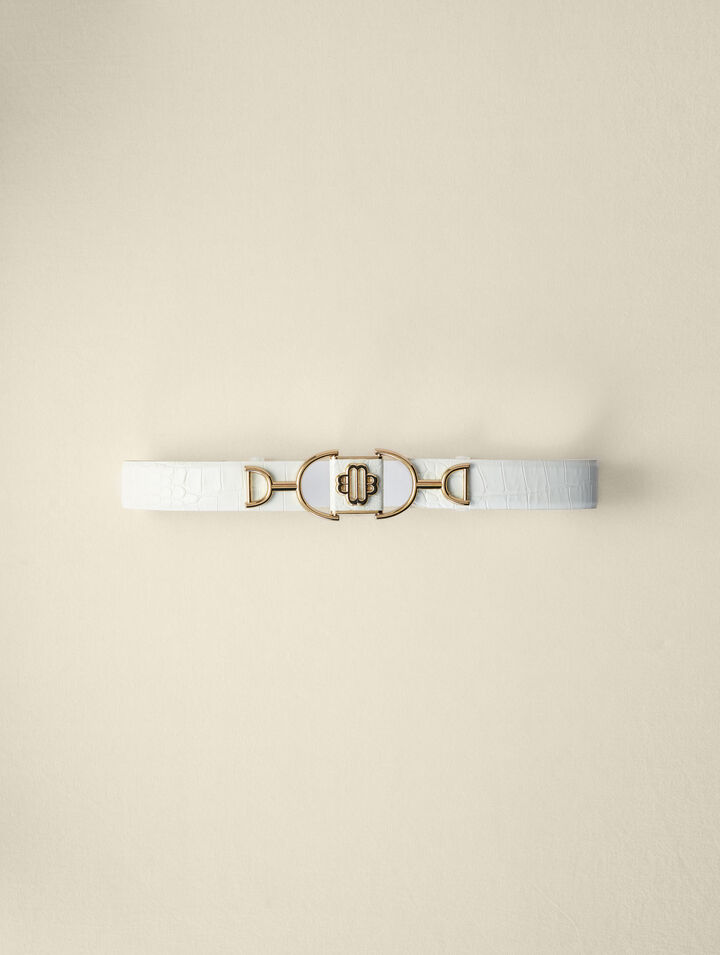 Ceinture large en cuir lisse