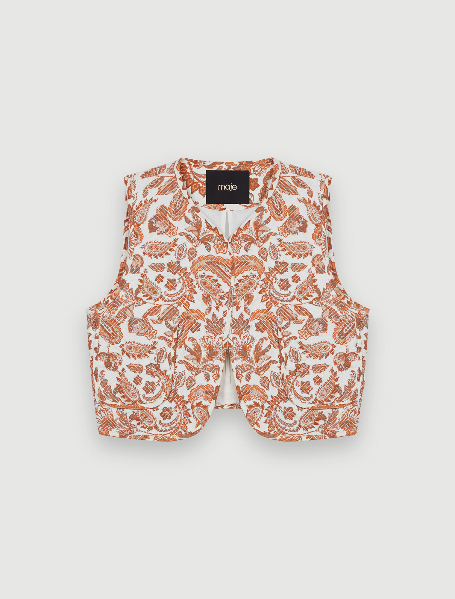 Veste sans manches en boutis imprimé