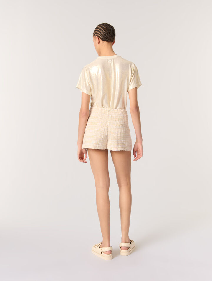 Short trompe l'œil en tweed
