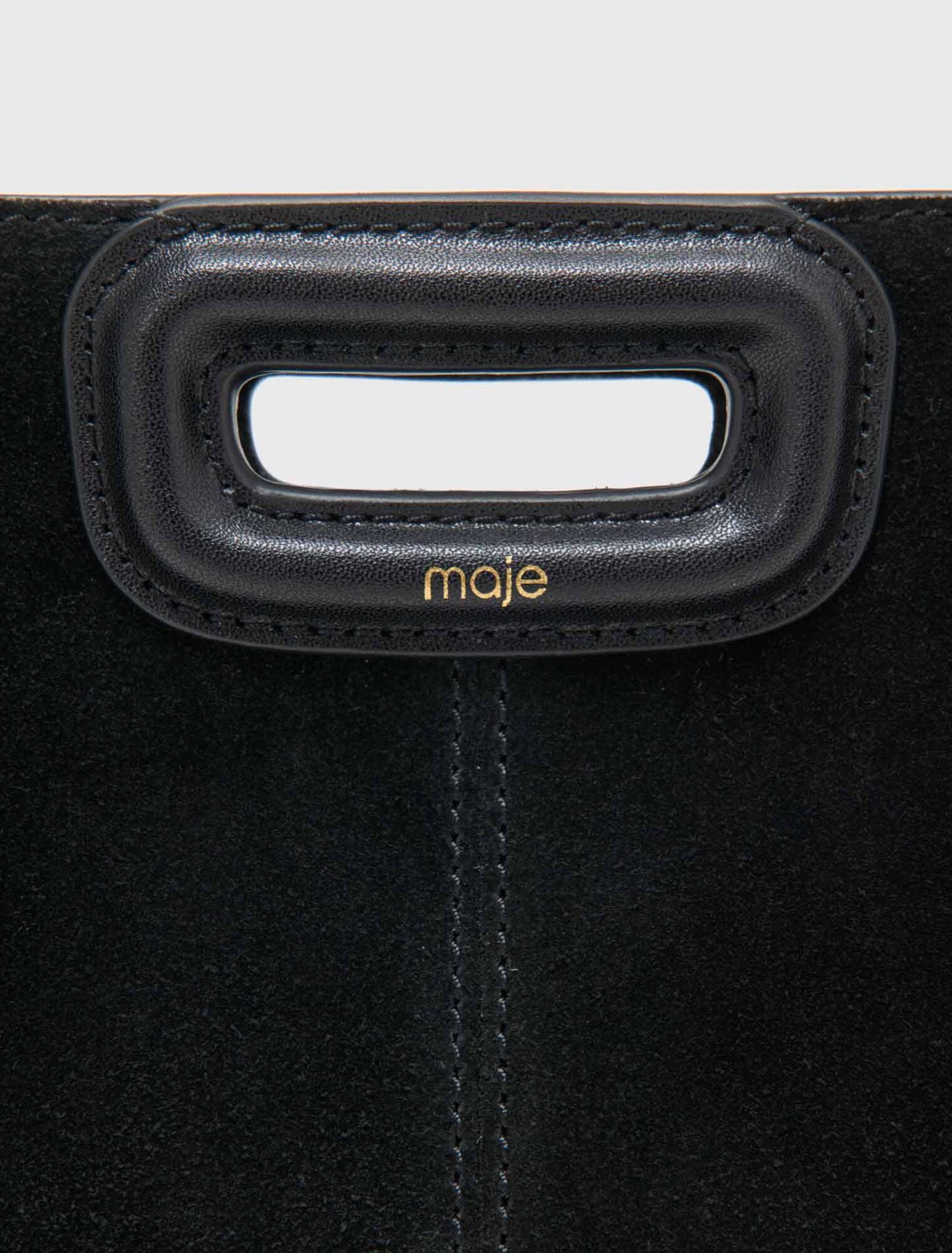 Suede mini M bag