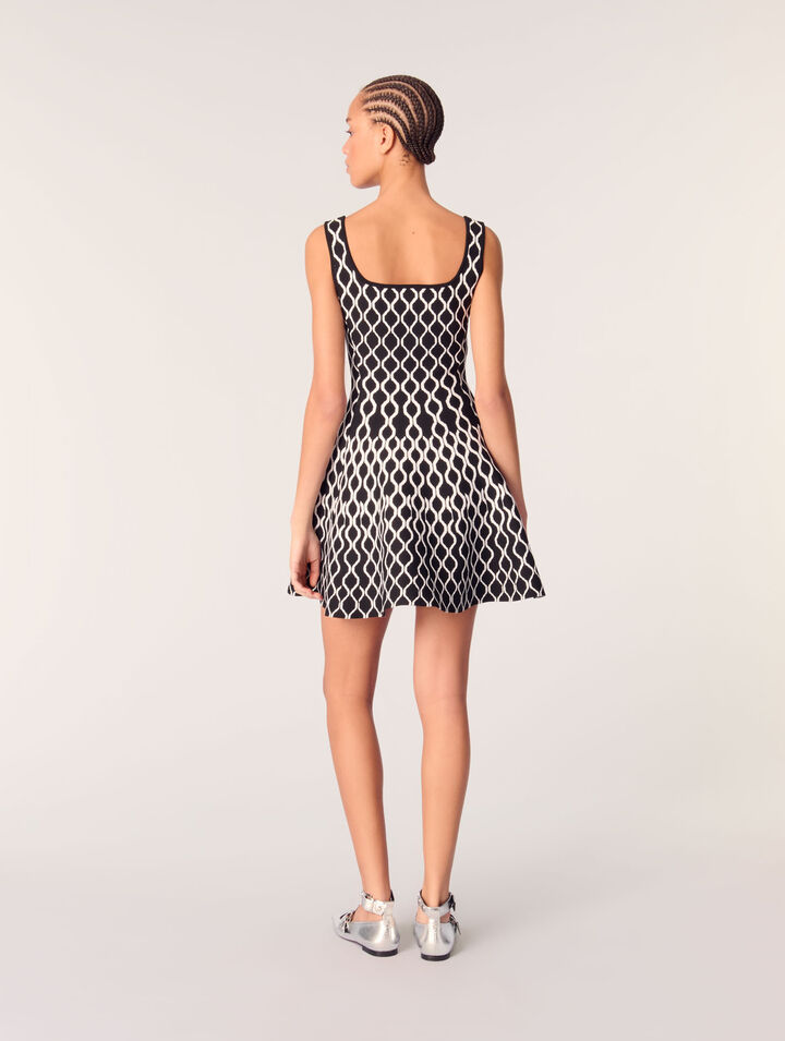 Short patterned knit dress
