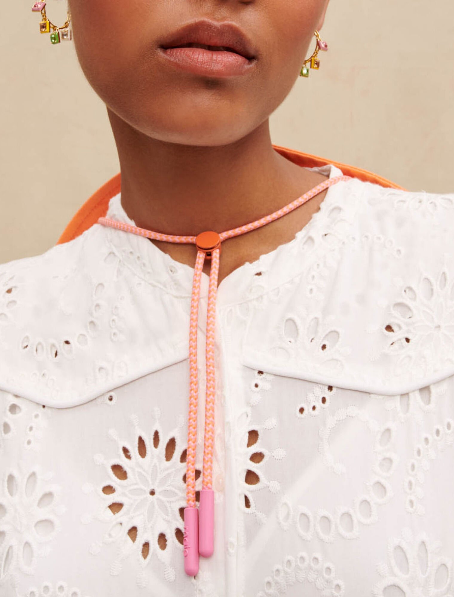 Embroidered ruffled dress