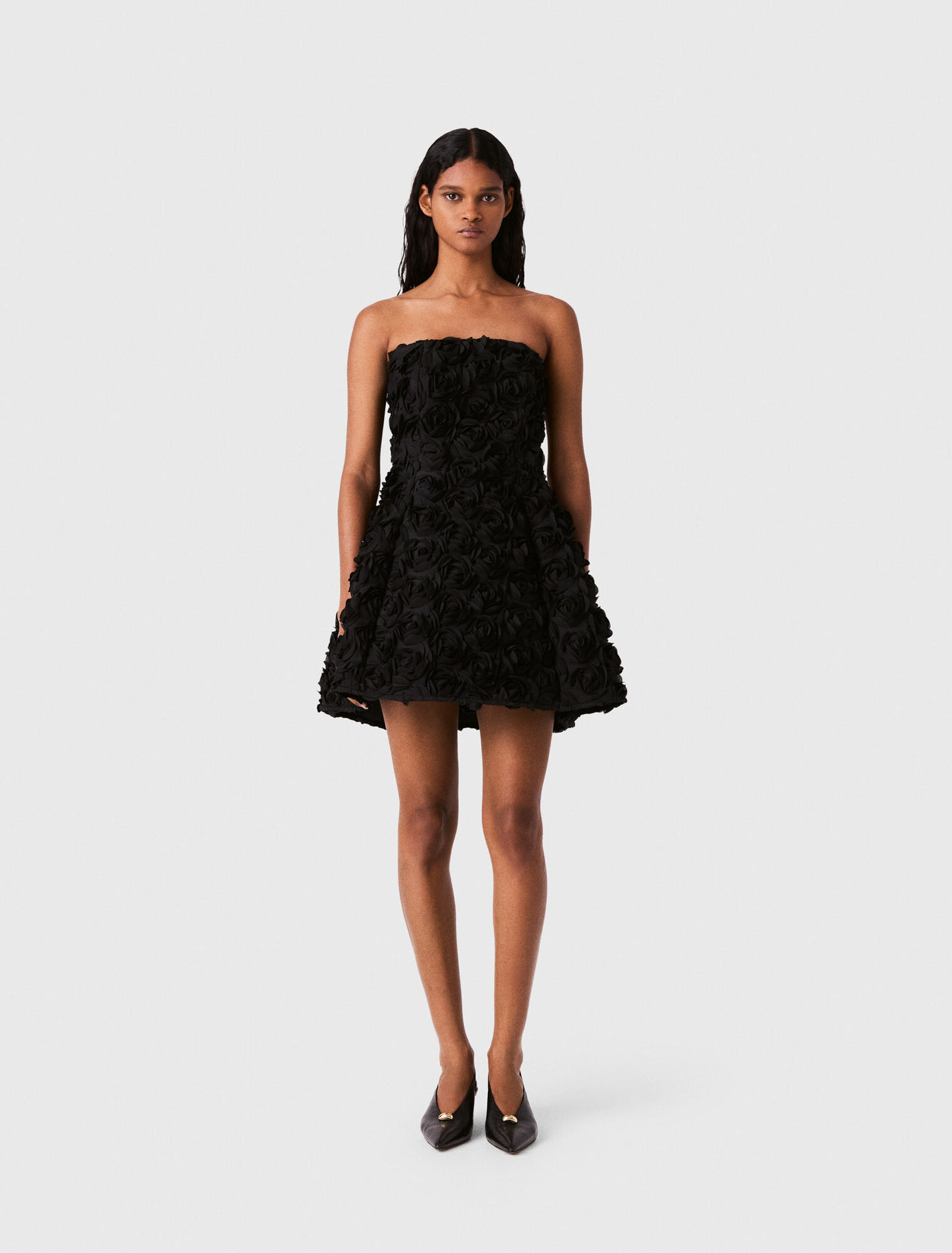 Strapless dress with flowers