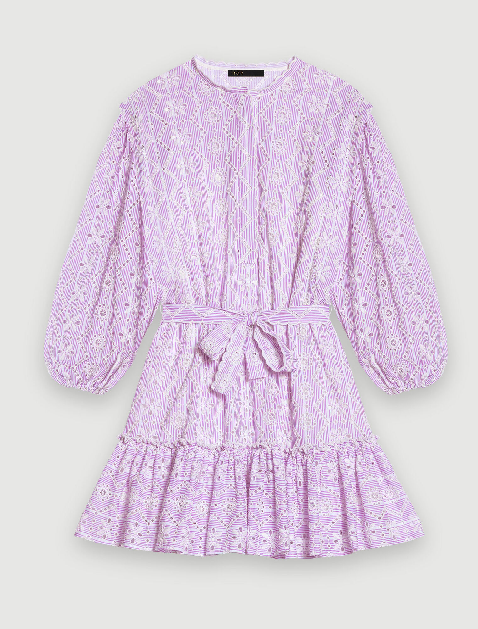 Embroidered cotton mini dress