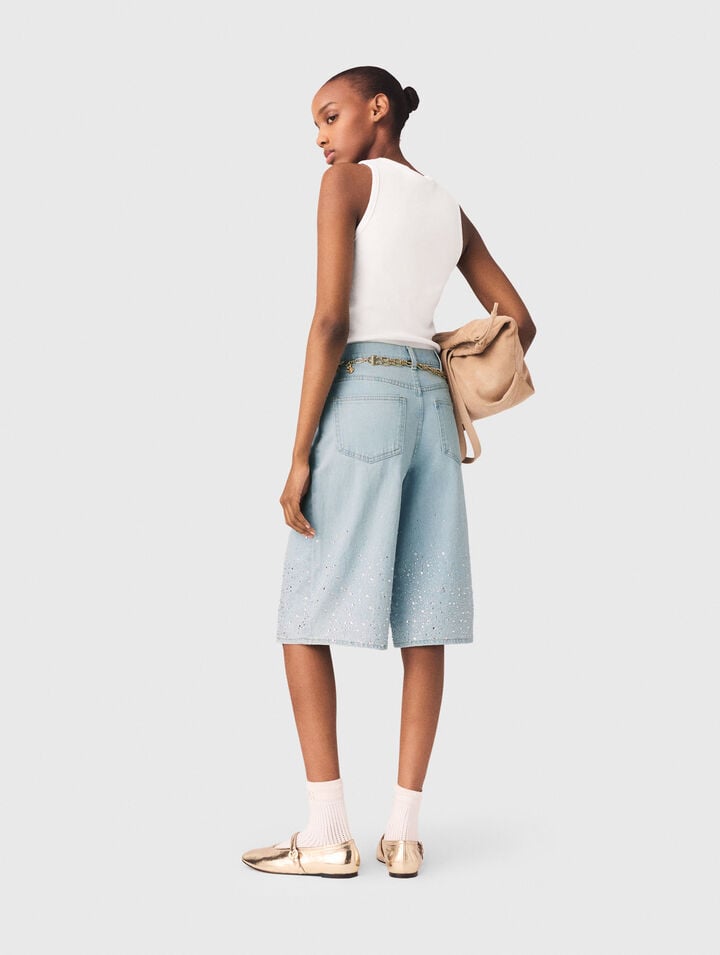 Rhinestone Bermuda shorts