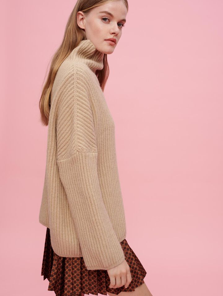 Pull oversize col montant en alpaga